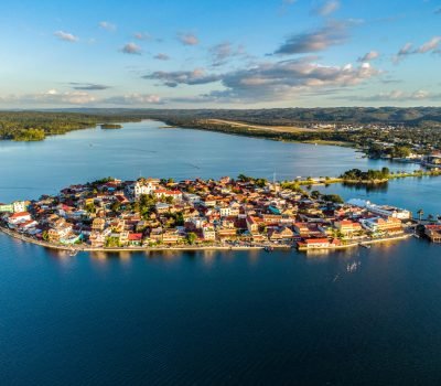 View of Flores Island, Peten, Guaremala